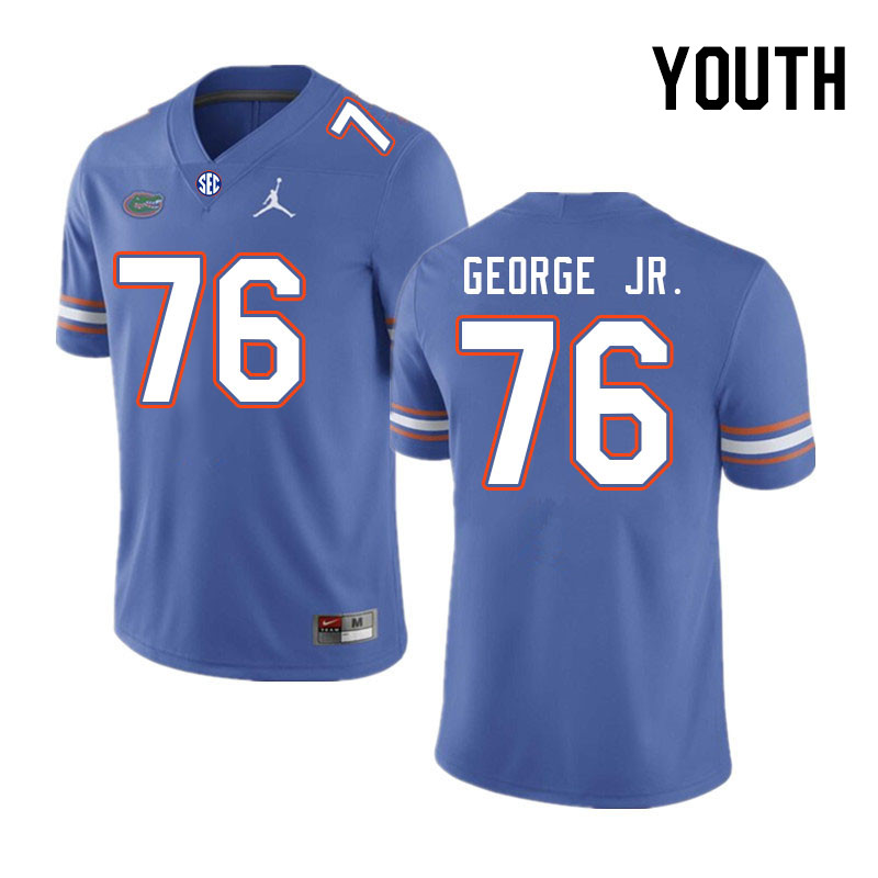 Youth #76 Damieon George Jr. Florida Gators College Football Jerseys Stitched-Royal